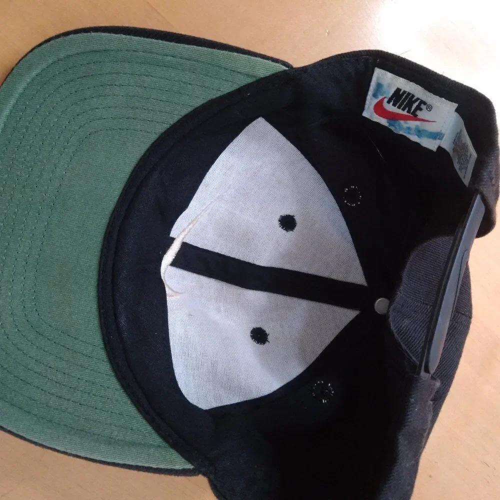 Vintage 90s Nike Swoosh Snap Back Hat Black